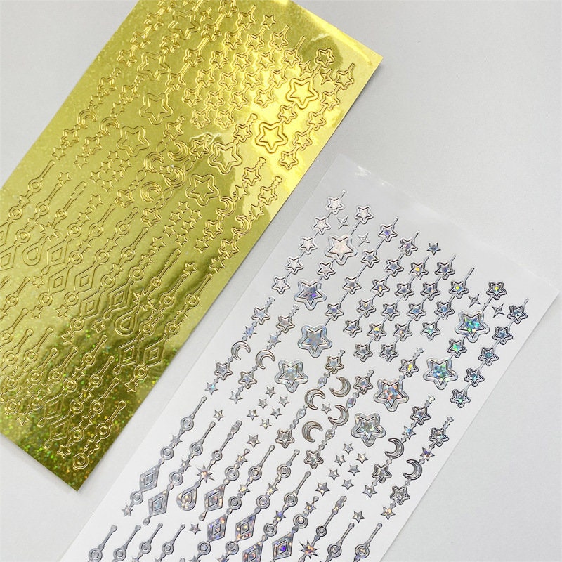 polco gold and silver chain sticker butterfly sticker sheet